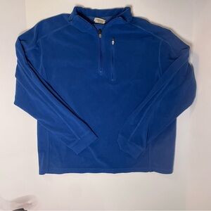 LL Bean Polar Fleece Pullover Quarter Zip Sweatshirt Men’s Medium Blue 0 BVM2